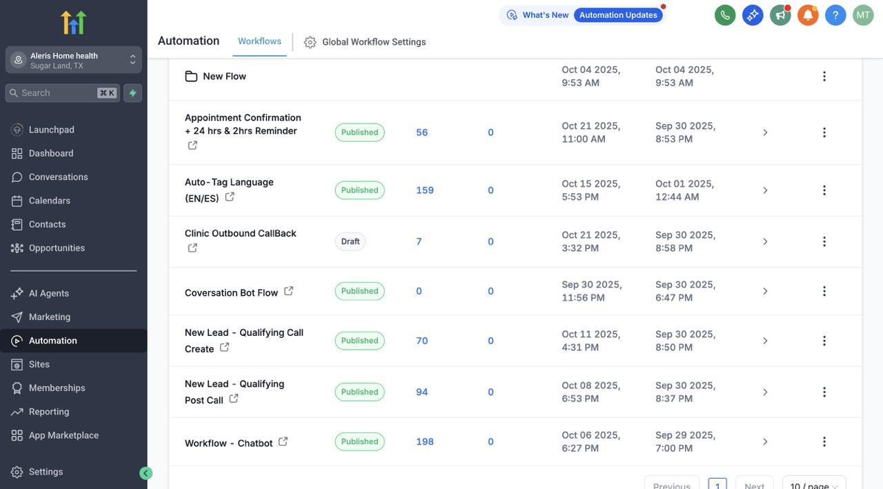 Cold outbound workflow dashboard